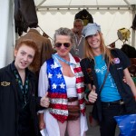 Katie and Amanda found a little bit of America at the Le Mans Classic Booths